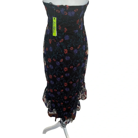 Sam Edelman Embroidered Floral High Low Strapless Dress. Sz: 8 - Picture 5 of 10